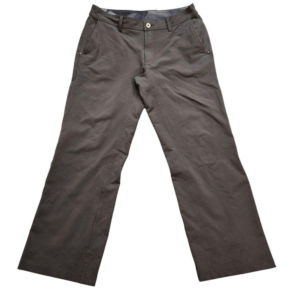 Lululemon Pants Mens 34x30 Brown Khakis Pinstripe Relaxed Straight Pockets